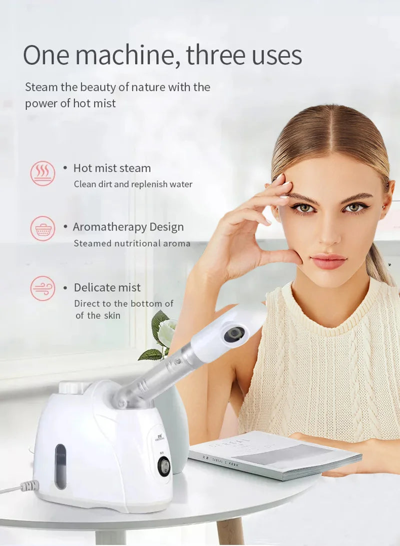 Ozone Facial Steamer - Warm Mist Humidifier for Deep Cleaning, Skin Care, and Whitening