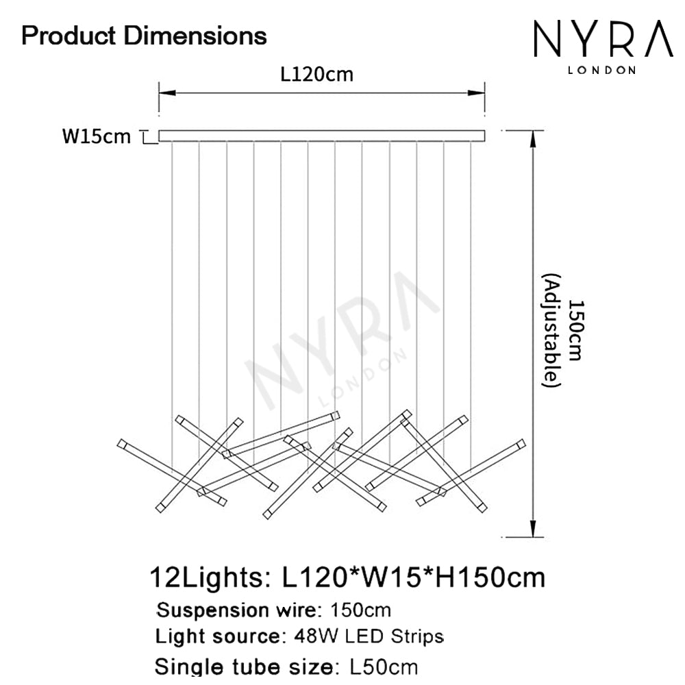 Chandelier en tube nano