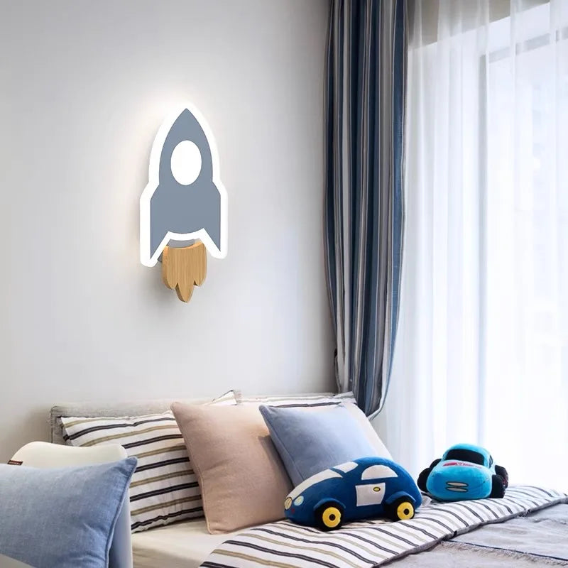 Cartoon Rocket LED Wall Lamp