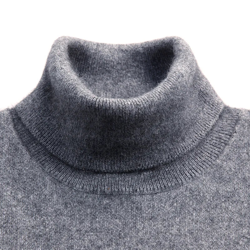 Miyabi: Turtleneck de malha japonesa em 60% cashmere e 35% algodão | Suéter Masculino