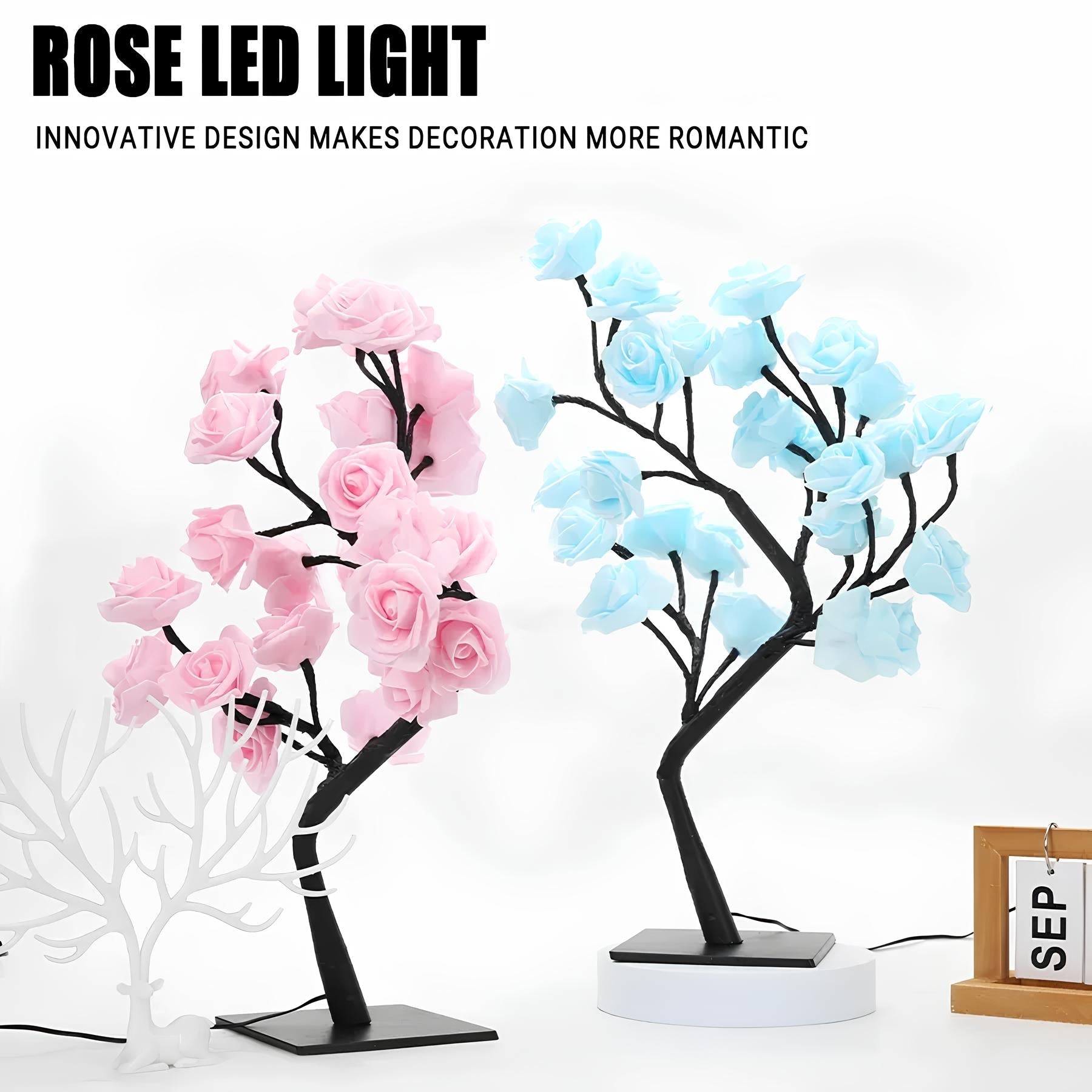 Lampada a 24 LED per alberi di rose, fiori, luce notturna, alimentata tramite USB