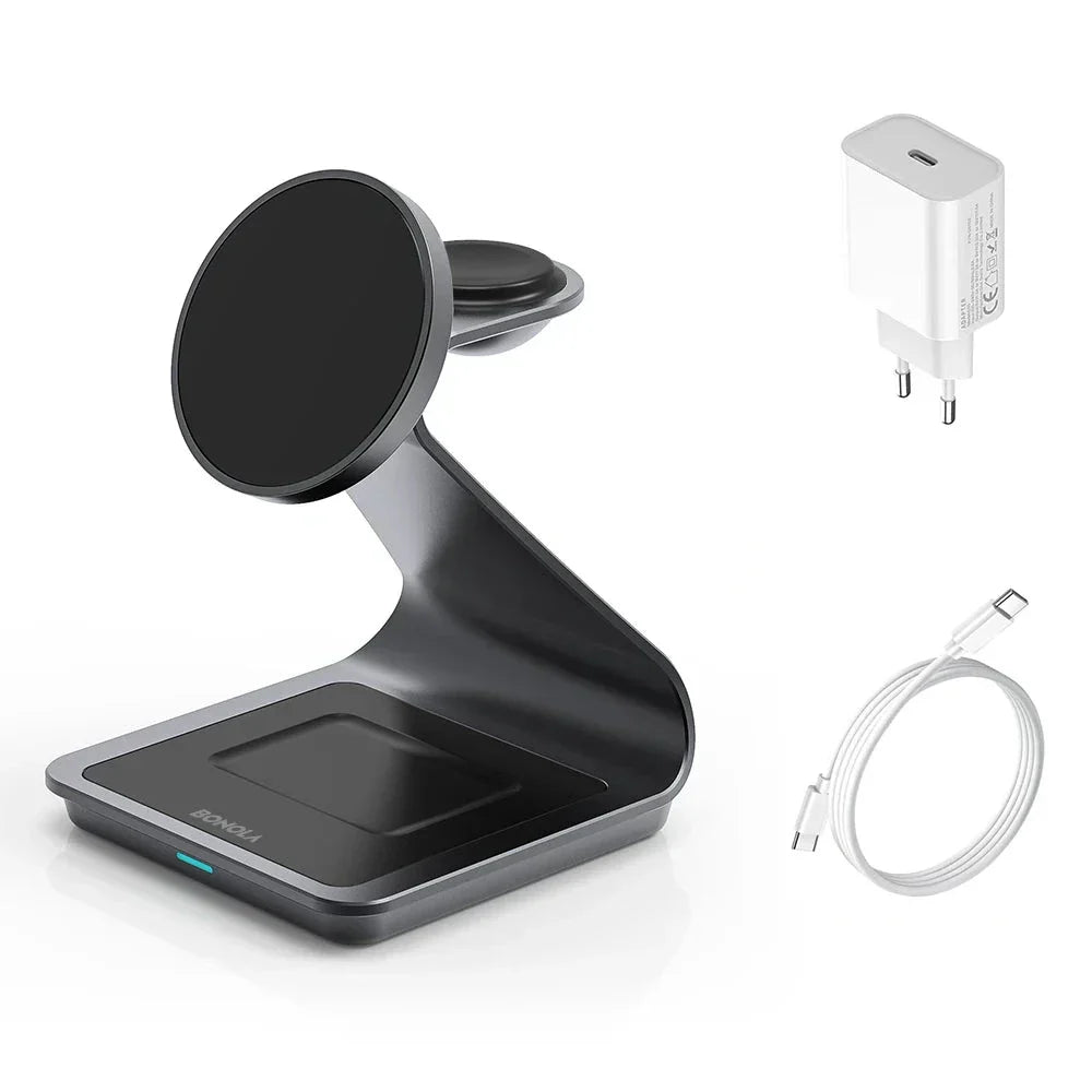 Magnetique - Caricabatterie Wireless 3 in 1 30W per iPhone, Apple Watch e AirPods