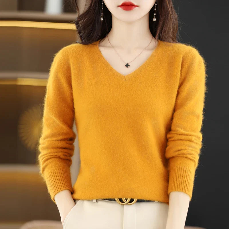 Sarah: Japan-Knit V-Neck Cashmere Sweater