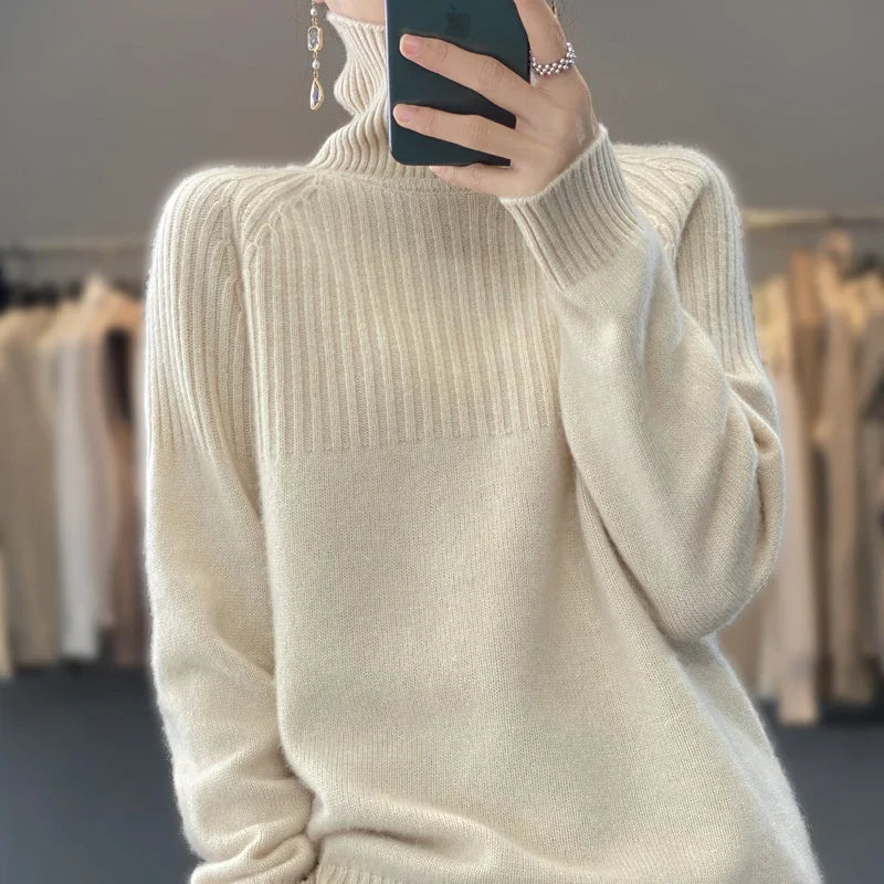 Elouise: Maglione a collo alto in cashmere da donna