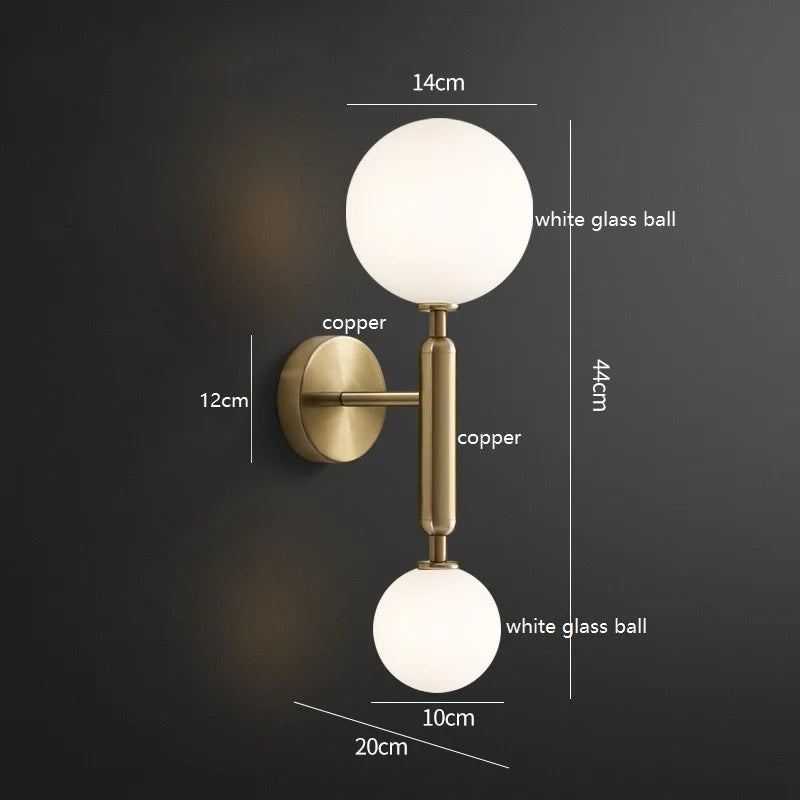 Amber Glass LED Wall Lamp - Scandinavian Design