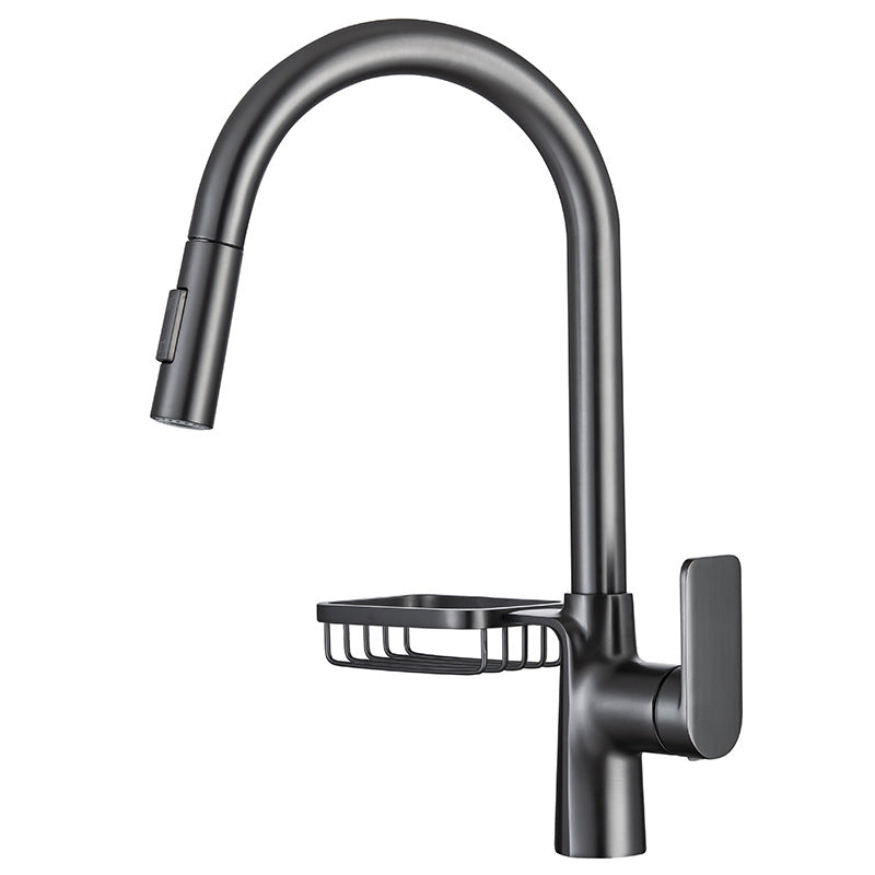 Single Handle Hot Cold Kitchen Faucet with Pull Down Sprayer