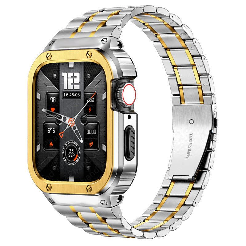 Stainless Steel Band With Case For Apple Watch