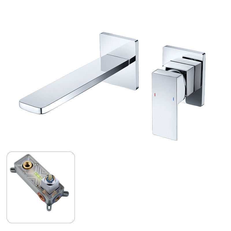 Concealed Single Handle Wall Mounted Bathroom Sink Faucet