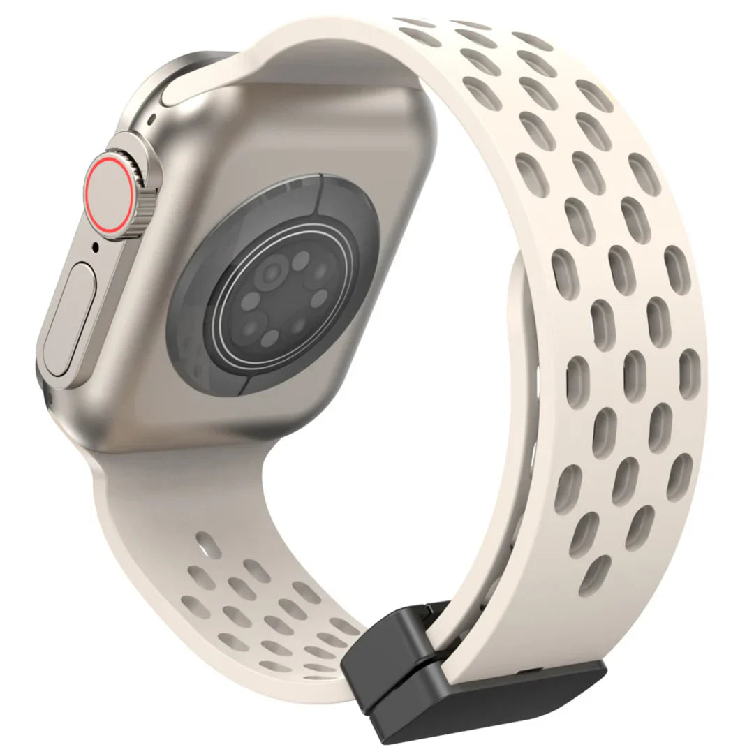 Bracelet en silicone magnétique et respirant pour Apple Watch