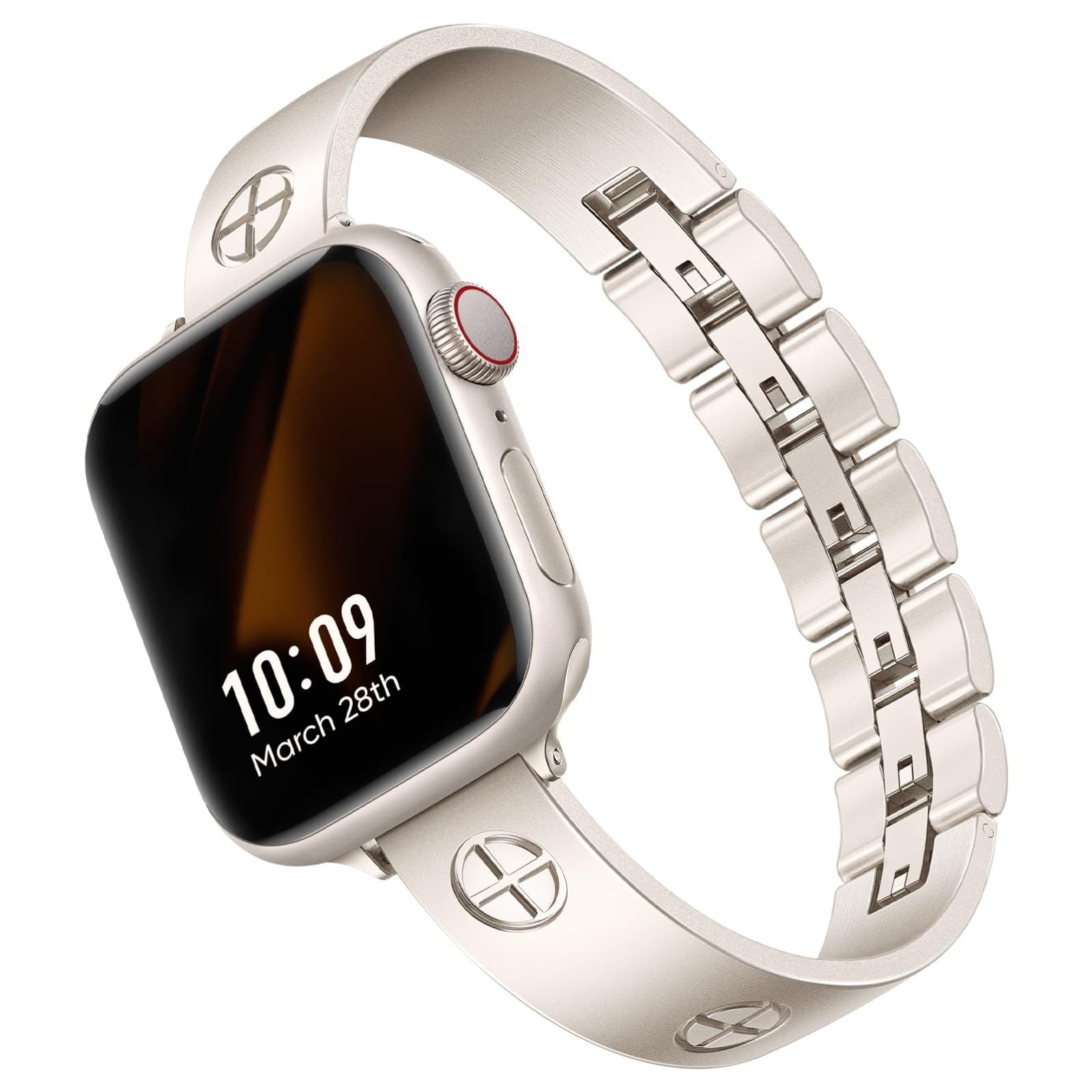 Pulsera de metal cruzado para Apple Watch