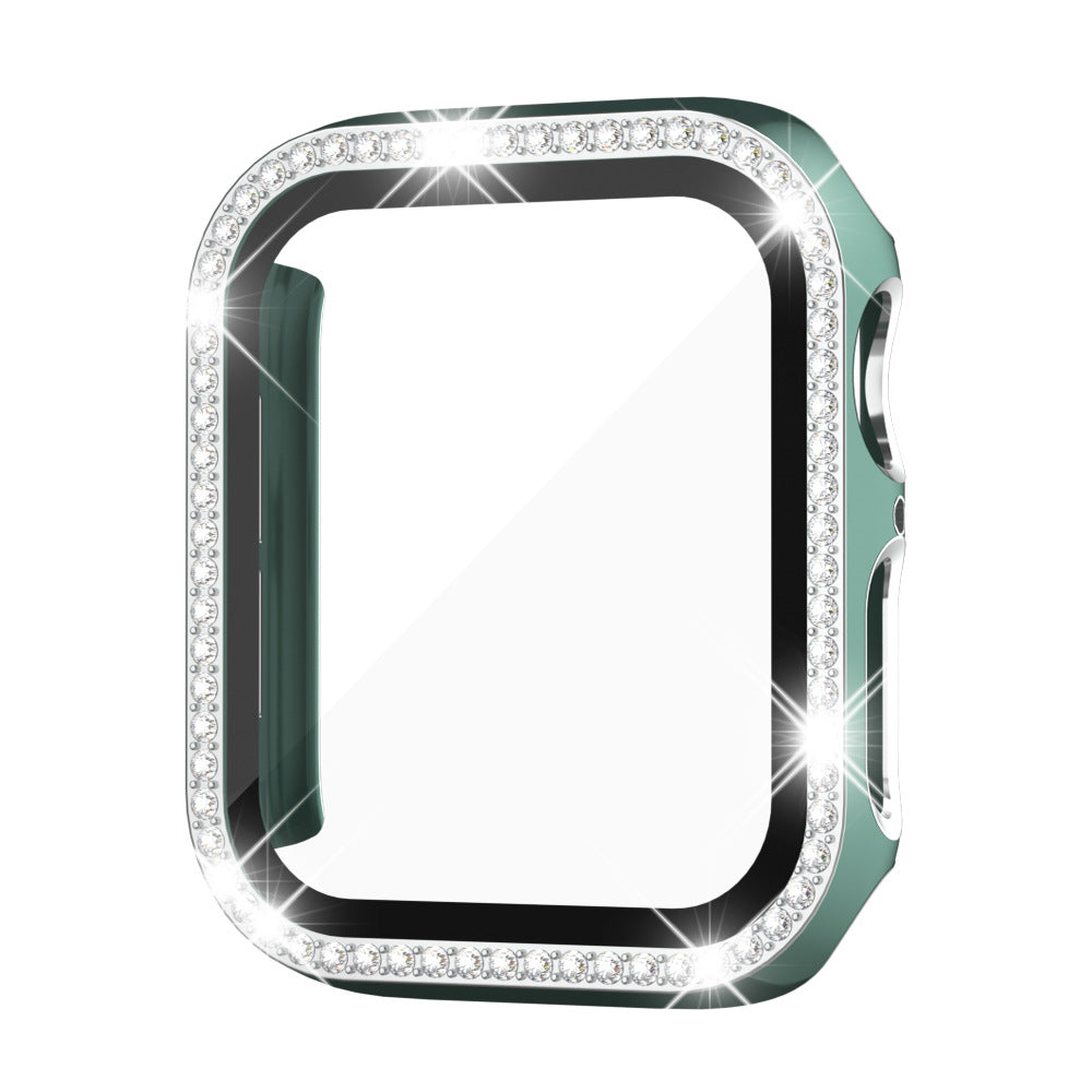 Rhinestone Tempered Glass Case For Apple Watch