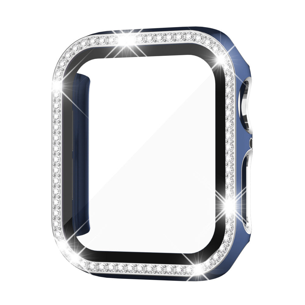 Rhinestone Tempered Glass Case For Apple Watch