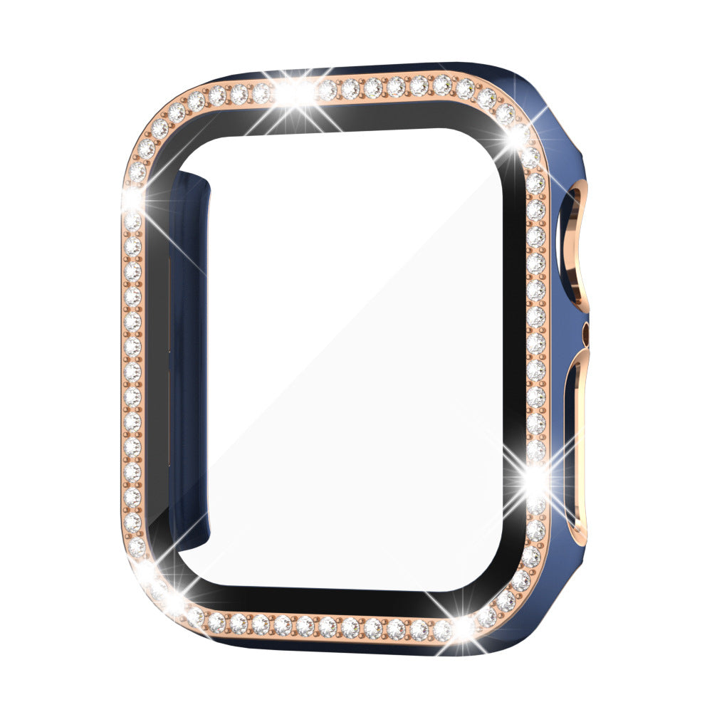 Rhinestone Tempered Glass Case For Apple Watch