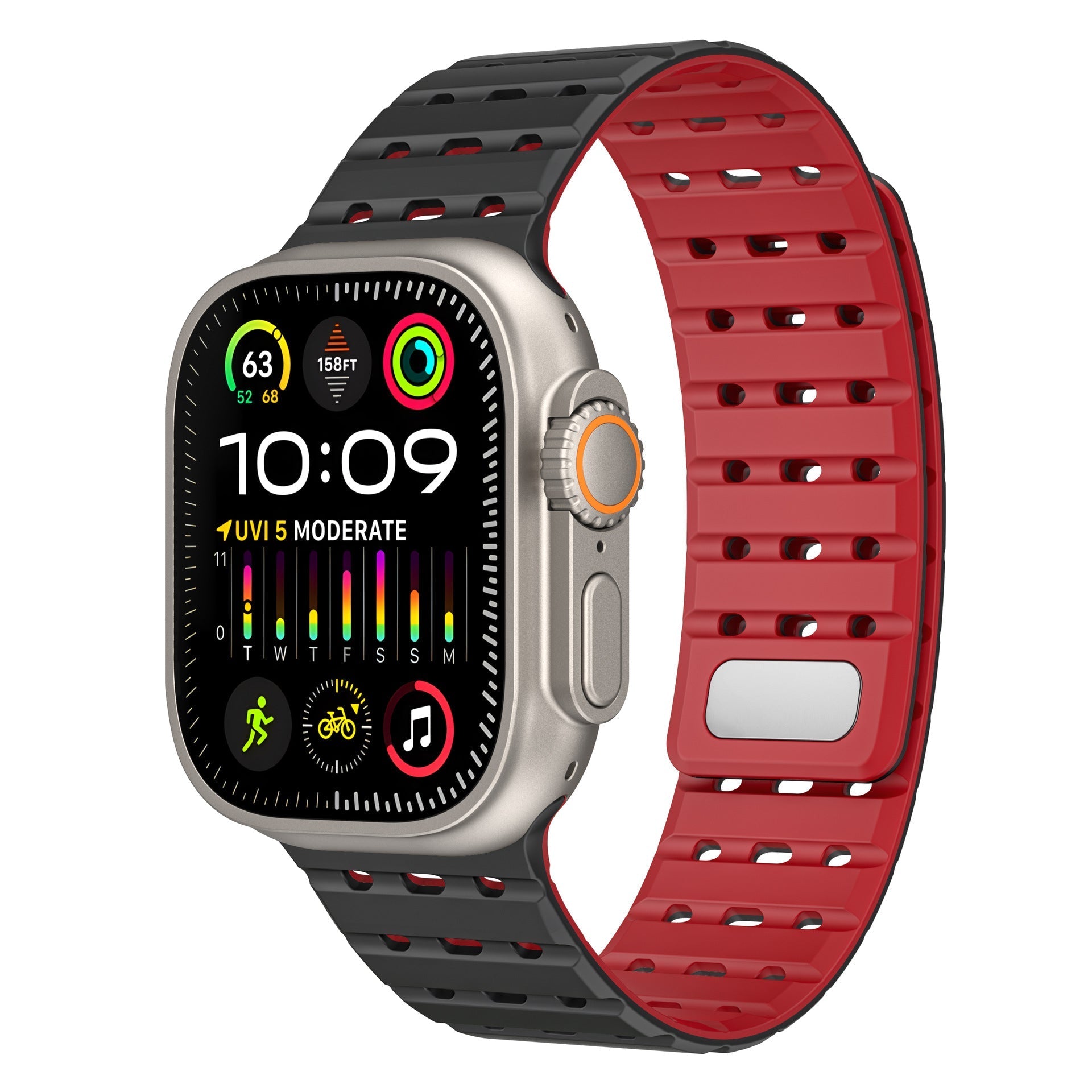 AW Ademend Magnetisch Siliconen Band Voor Apple Watch