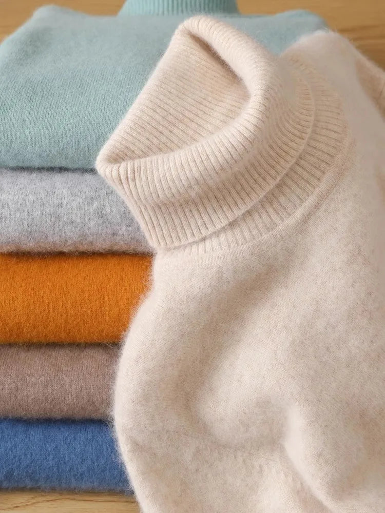 Japansk strikket - Herre 100% Cashmere - ren kashmir fløyelsgenser