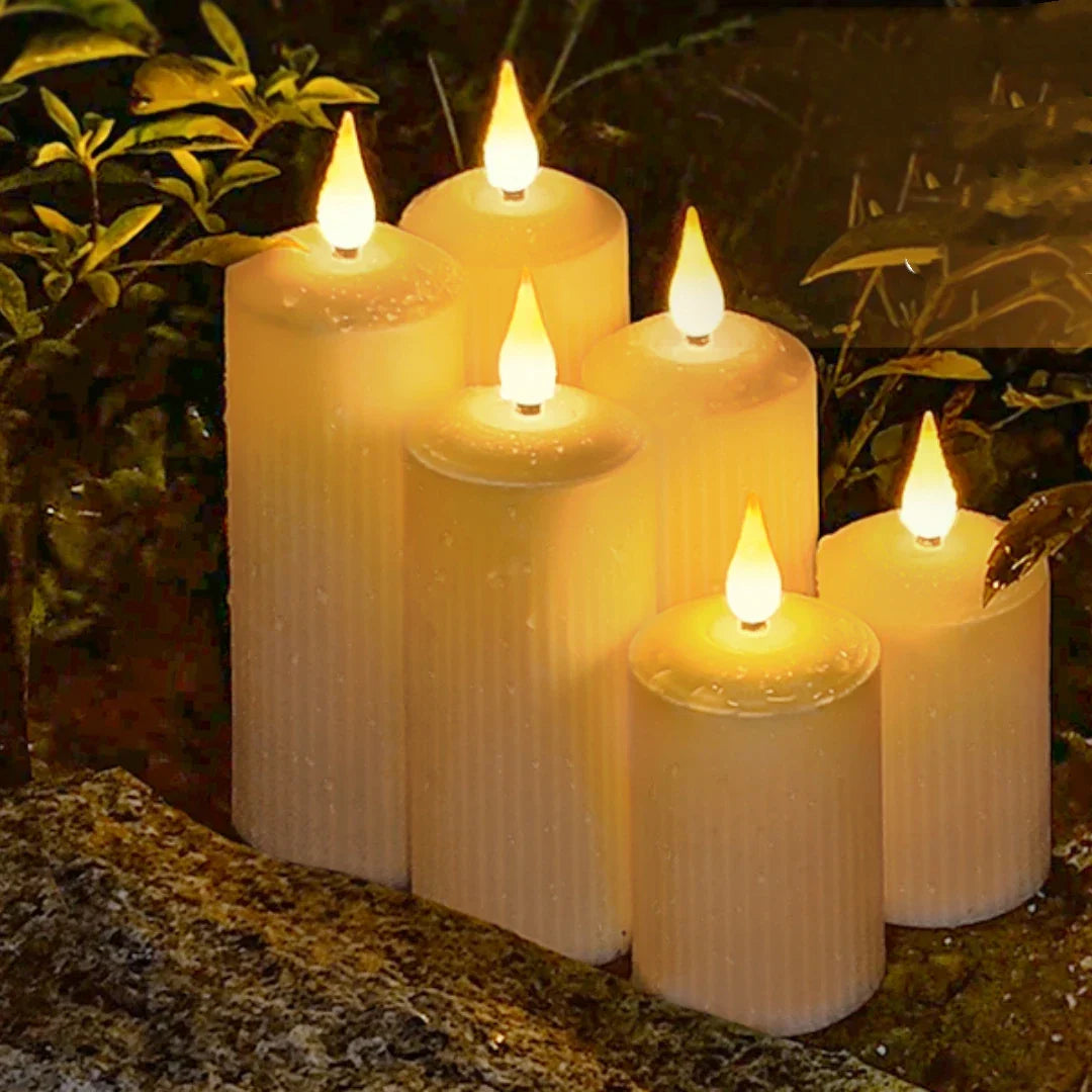 AmbianceRomane - Waterproof LED Pillar Candles with Remote Control