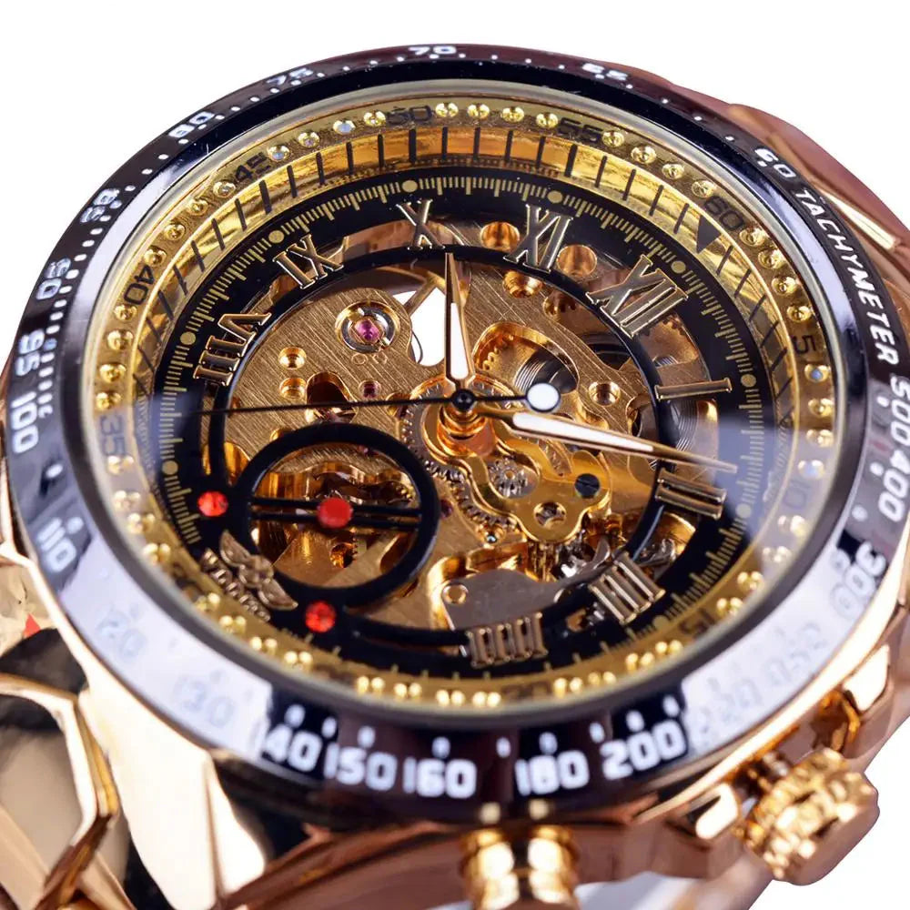 Mechanical Sport Design Bezel Fashion Watch for Men – Luxury Automatic Skelett Watch