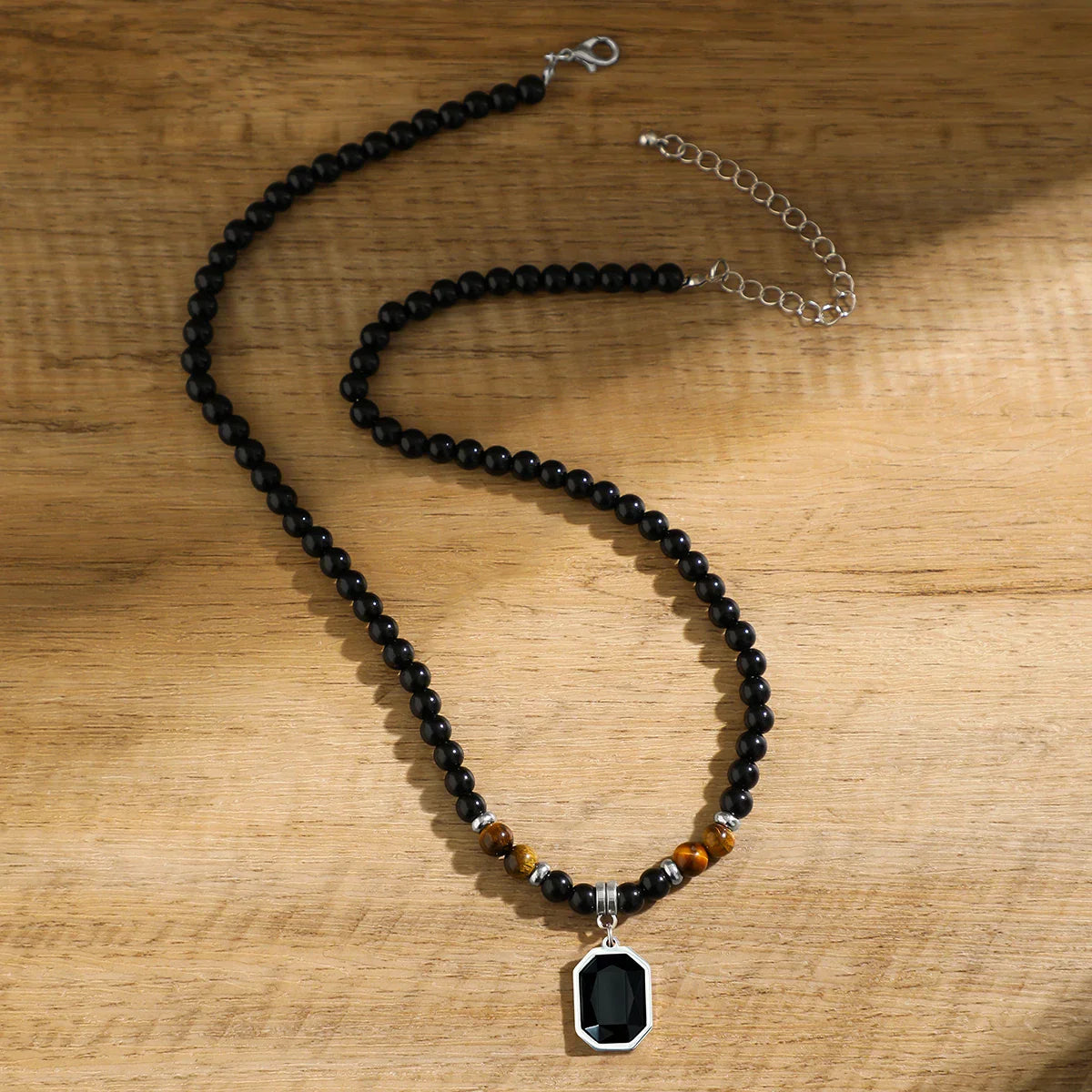 Collana di perline di onice nero