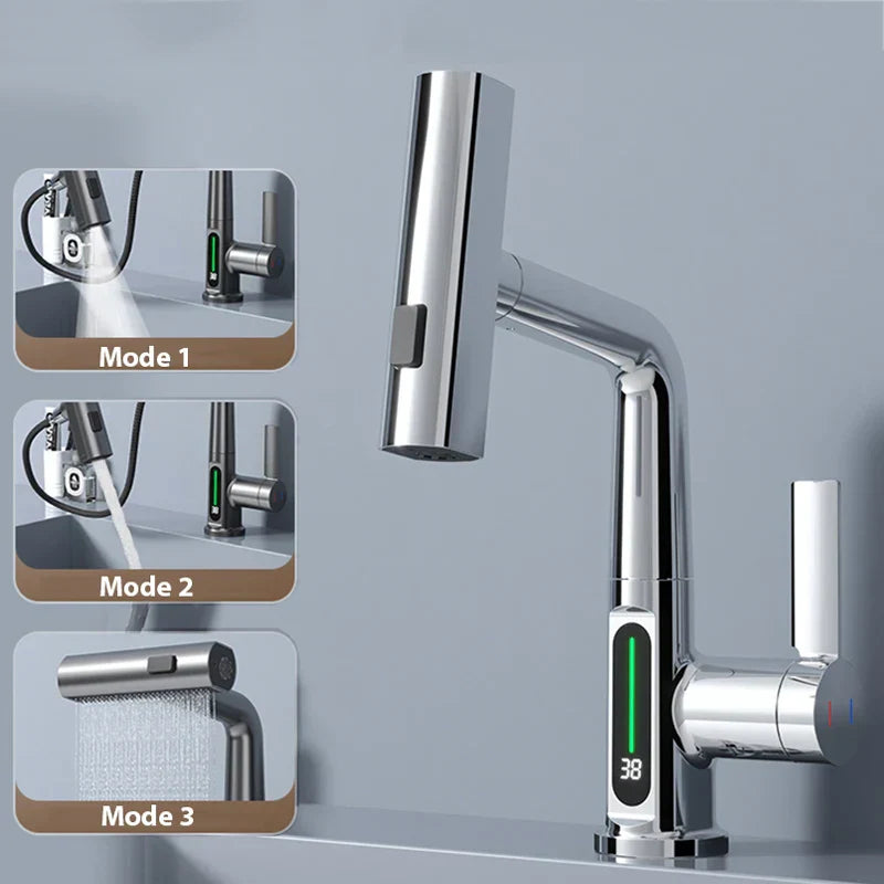 Vrimlo Waterfall Faucet With Temperature Display