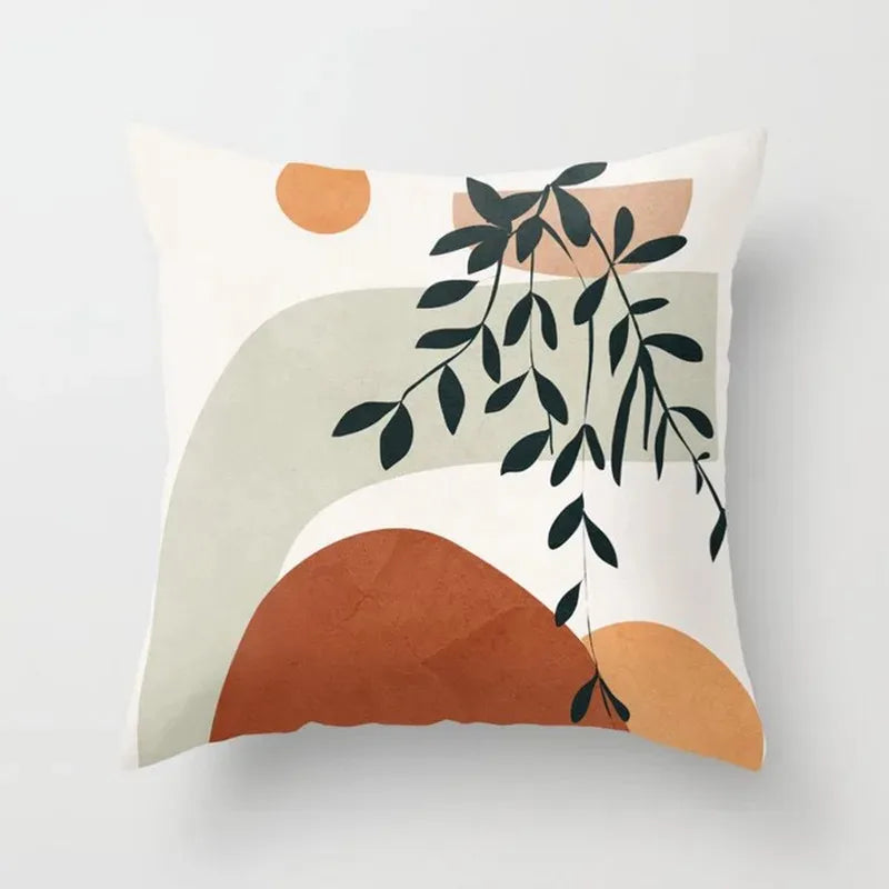 GreenLeaf - Cushion cover with plant motif for decoration