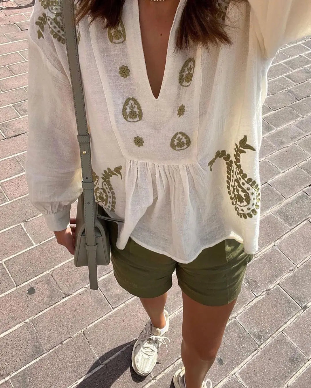 Boho bluse i bomuld