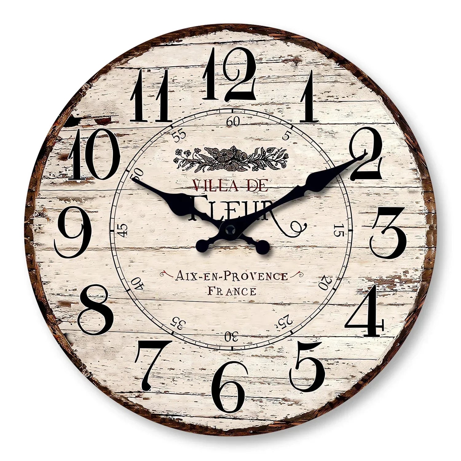 CountryTime – Horloge murale rustique sans tic-tac