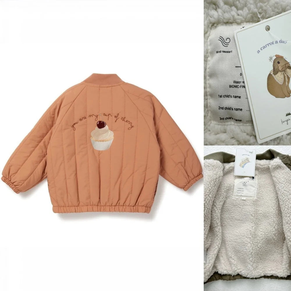 Accogliente giacca per bambini in lana d'agnello – Capispalla invernale unisex per neonati e bambini