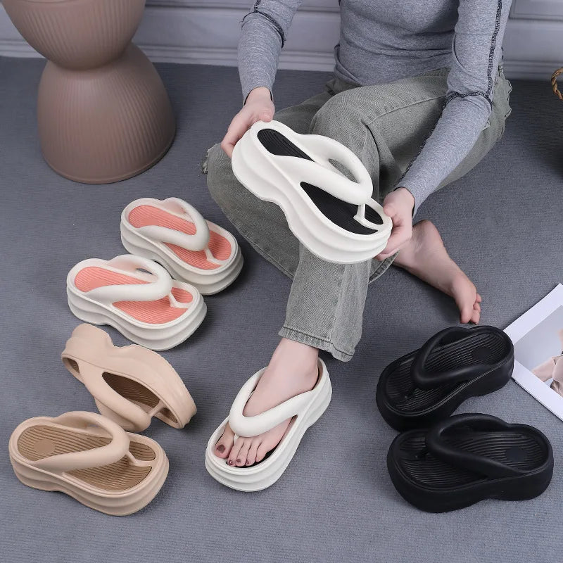 Bequeme, rutschfeste Flip-Flops | EVA-Sandalen/Hausschuhe mit dicker Sohle 2024