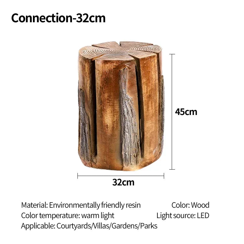 Vrimlo Outdoor Wooden Stump Light