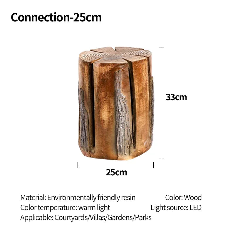 Vrimlo Outdoor Wooden Stump Light