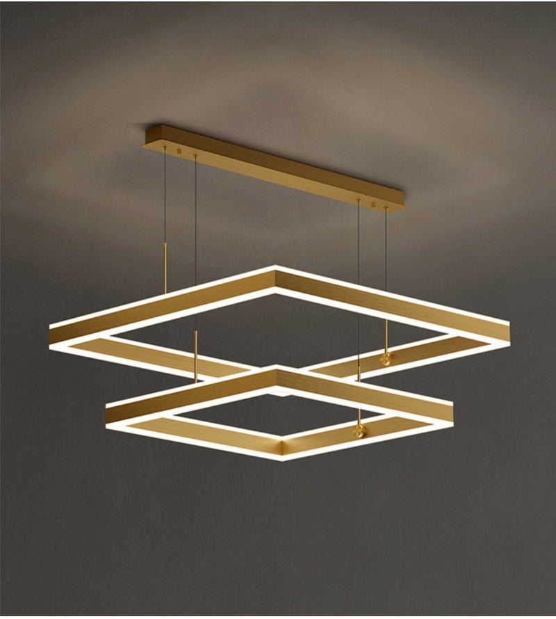 YLK Kare - Lustre led moderne pour salon design carré de luxe