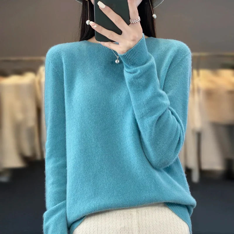 Selena: suéter/pullover 100% lã merino australiana