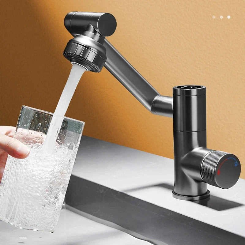 Sara LED Digital Basin Faucet – 360° Rotation, Hot & Cold Water Mixer