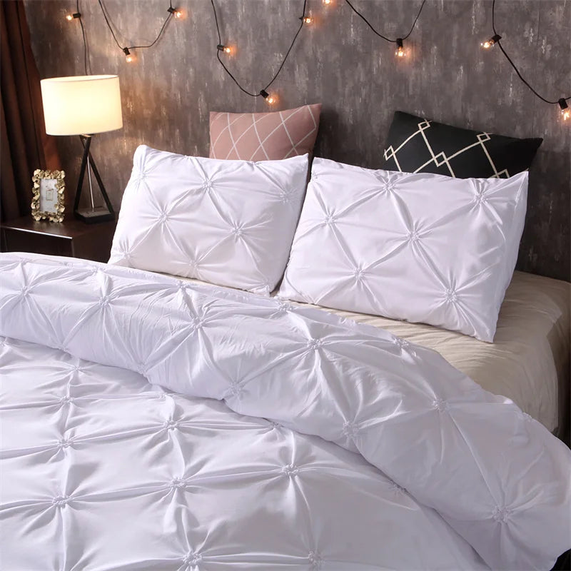 Juego de cama de 3 piezas con funda nórdica Diamond Pintuck