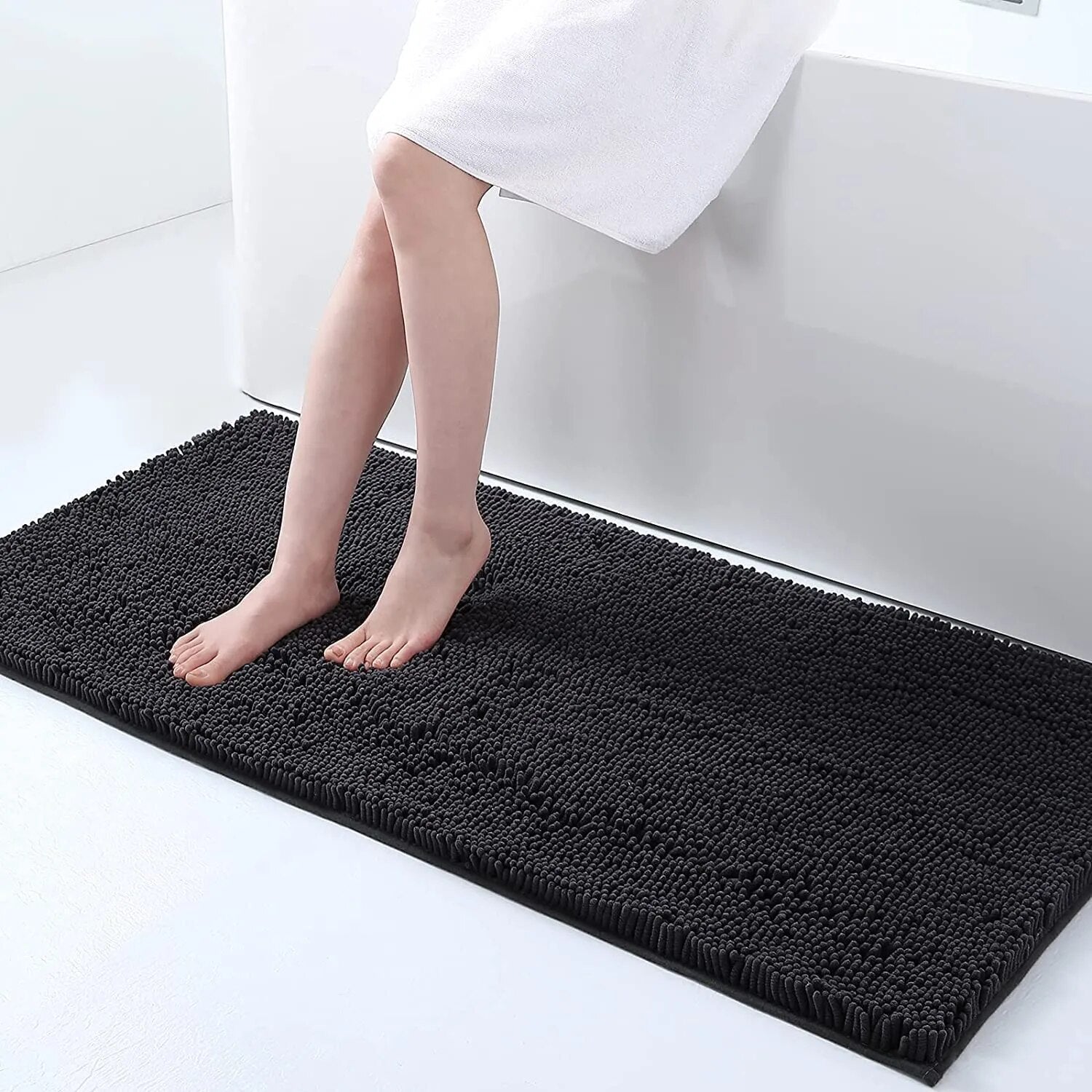 Tapis de bain épais antidérapant – Tapis de salle de bain doux et absorbant pour plus de sécurité et de confort