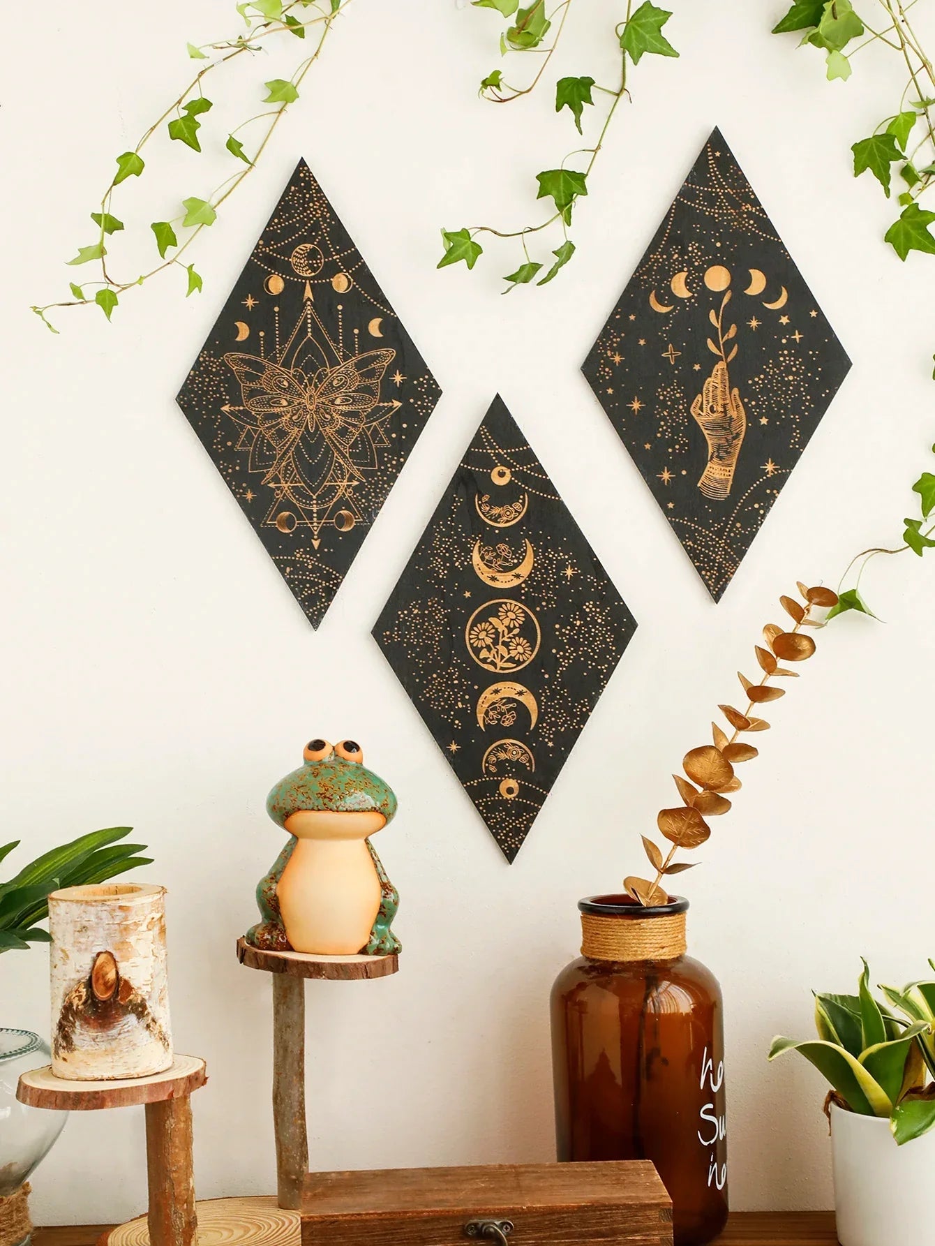 Rhomboid Wooden Wall Decor