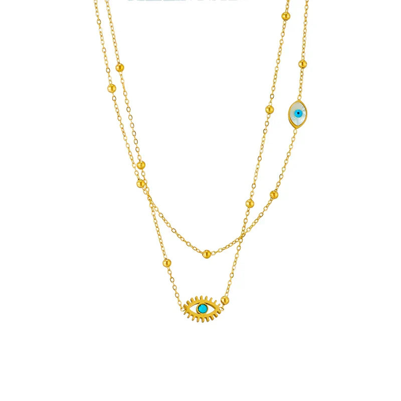 Halo Essence Evil Eye Layered Necklace