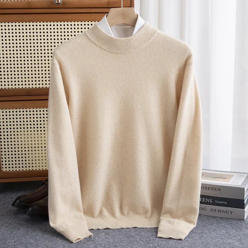 Klassisk Mock Neck Ullgenser