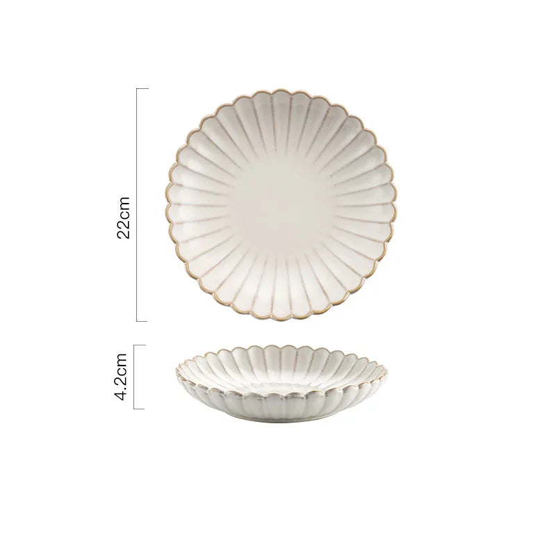 White Retro Ceramic Dishes Plates