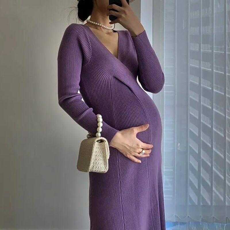 Bodycon Mesh Maternity Dress