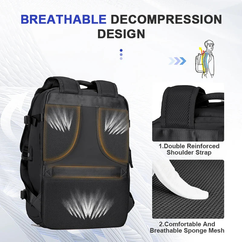 Mochila de Viagem Grande para Homens - Mochila para Laptop à Prova de Água Aprovada por Companhias Aéreas