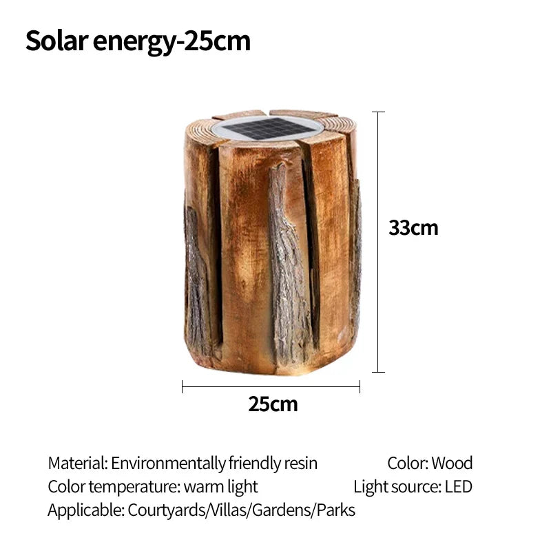 Vrimlo Outdoor Wooden Stump Light