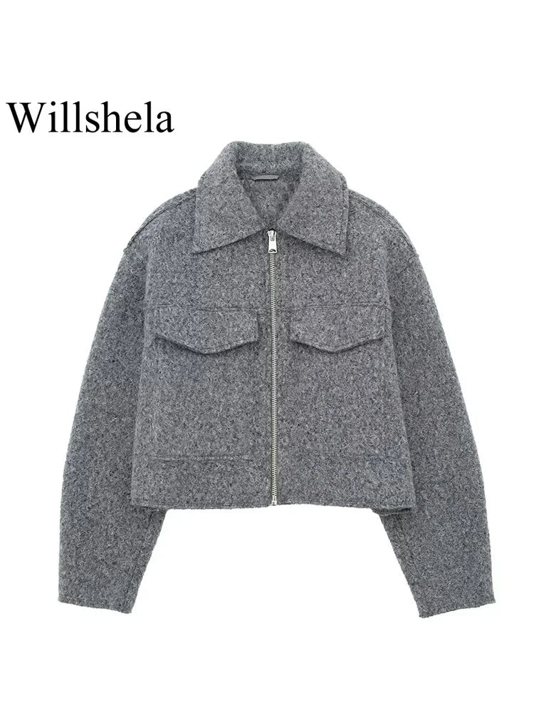 Willshela: Front Zipper Jacket