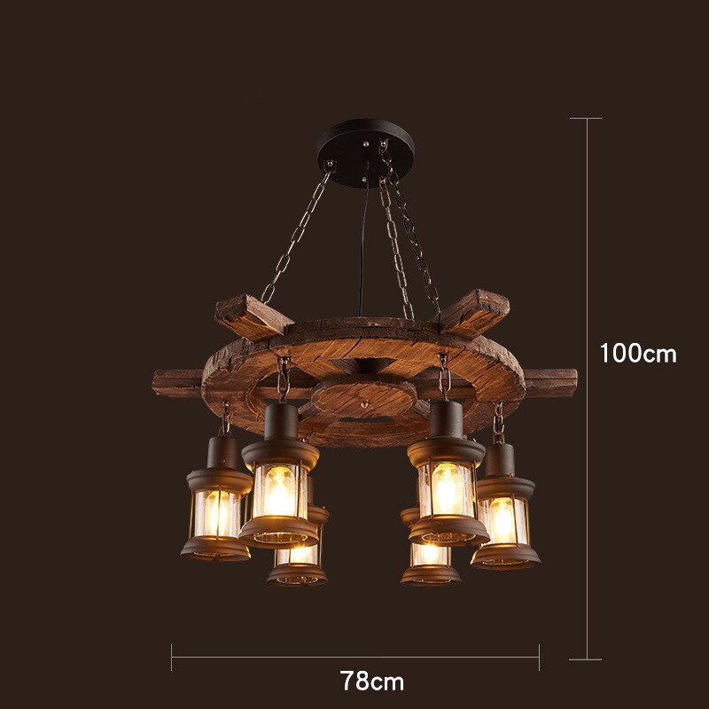 Antike Industrielle Retro Holz LED Decke