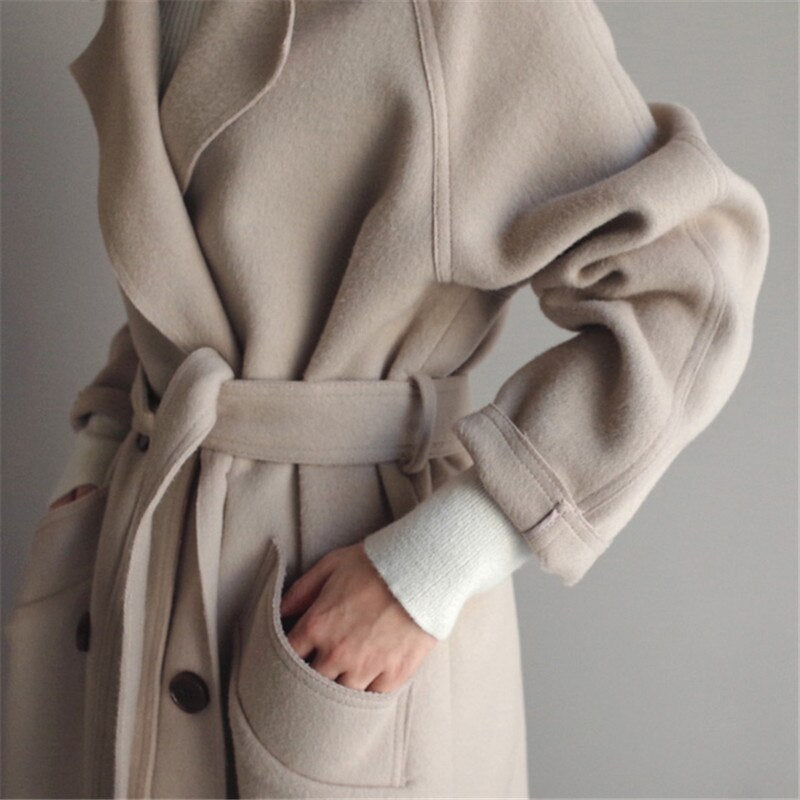 Acelya - Long wool coat | winter jacket