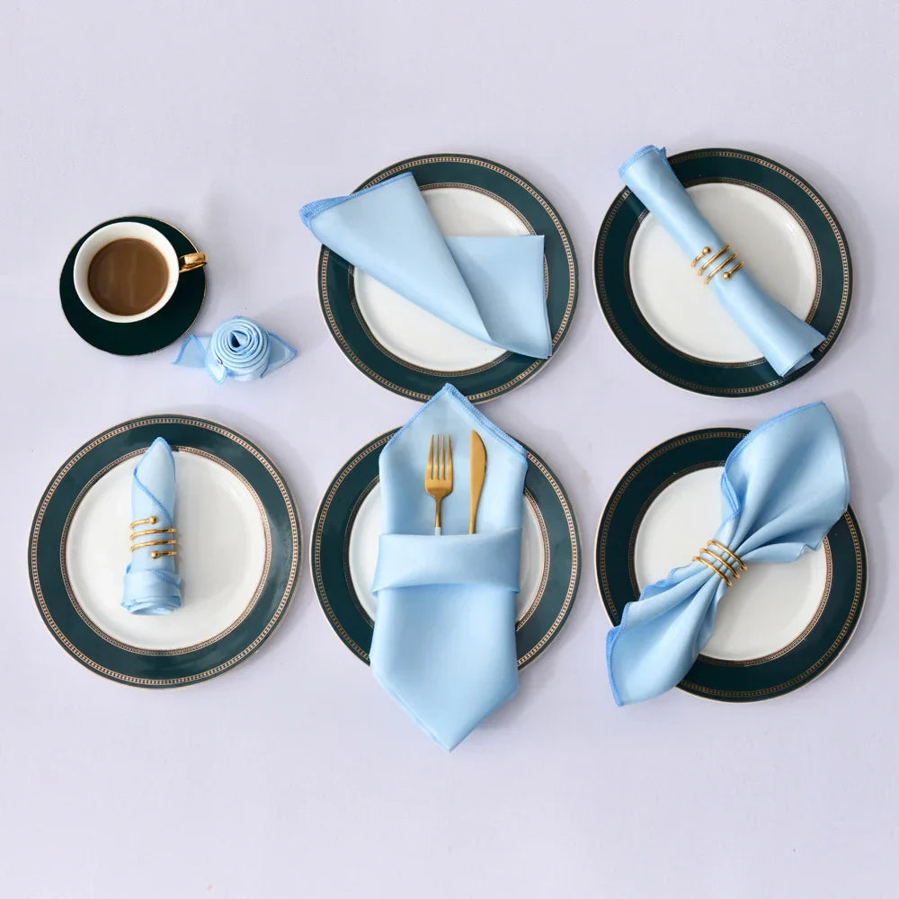 Satin Table Napkins, Set of 12, Size 30x30cm