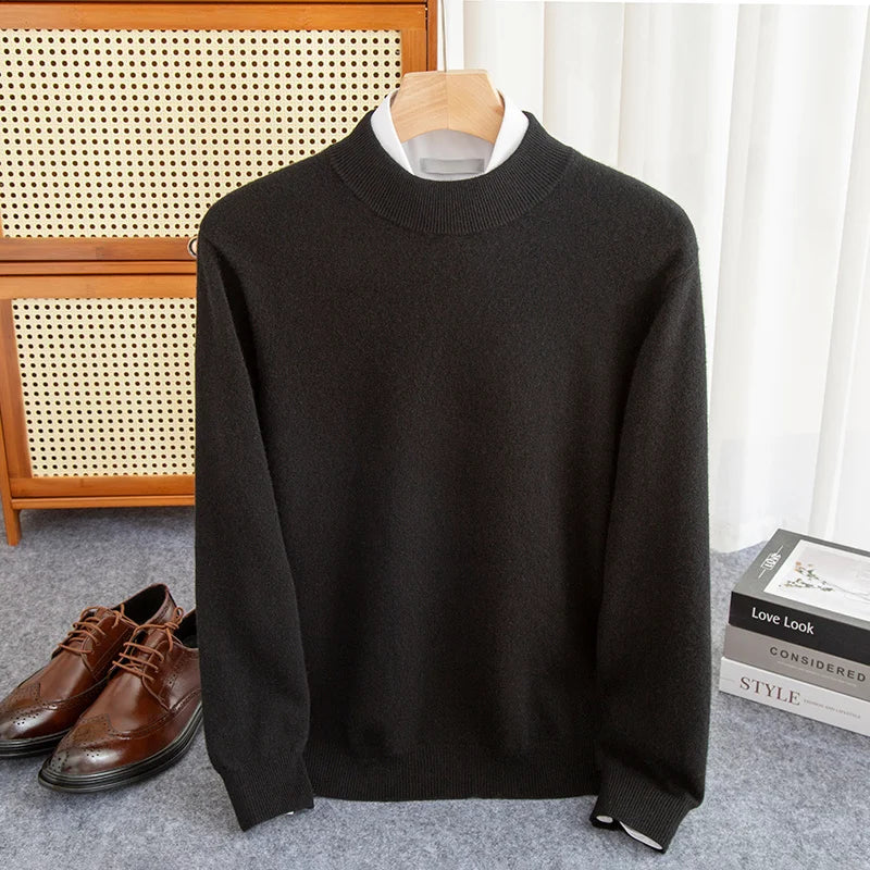 Klassieke Mock Neck Wol Pullover