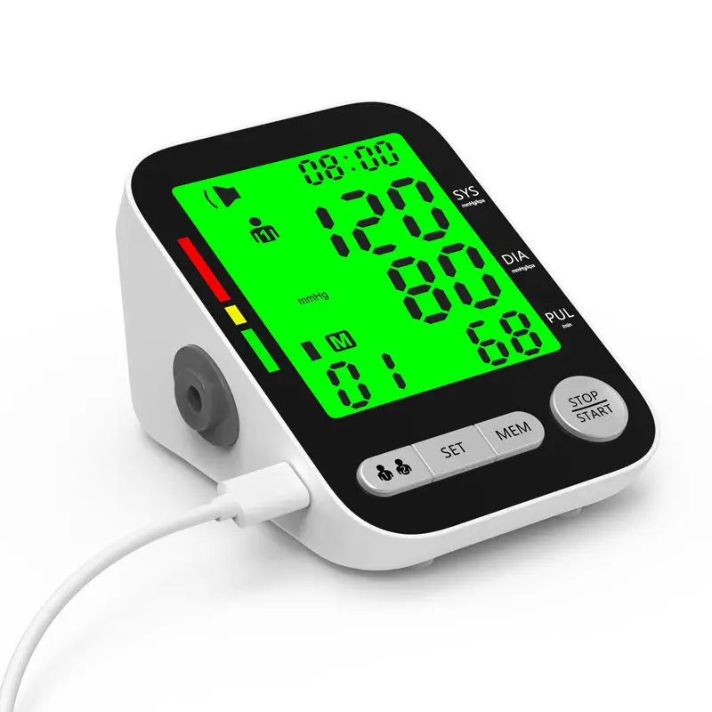 Aria Digital Blood Pressure Monitor – High-Accuracy Rechargeable Talking BPM with LCD Display