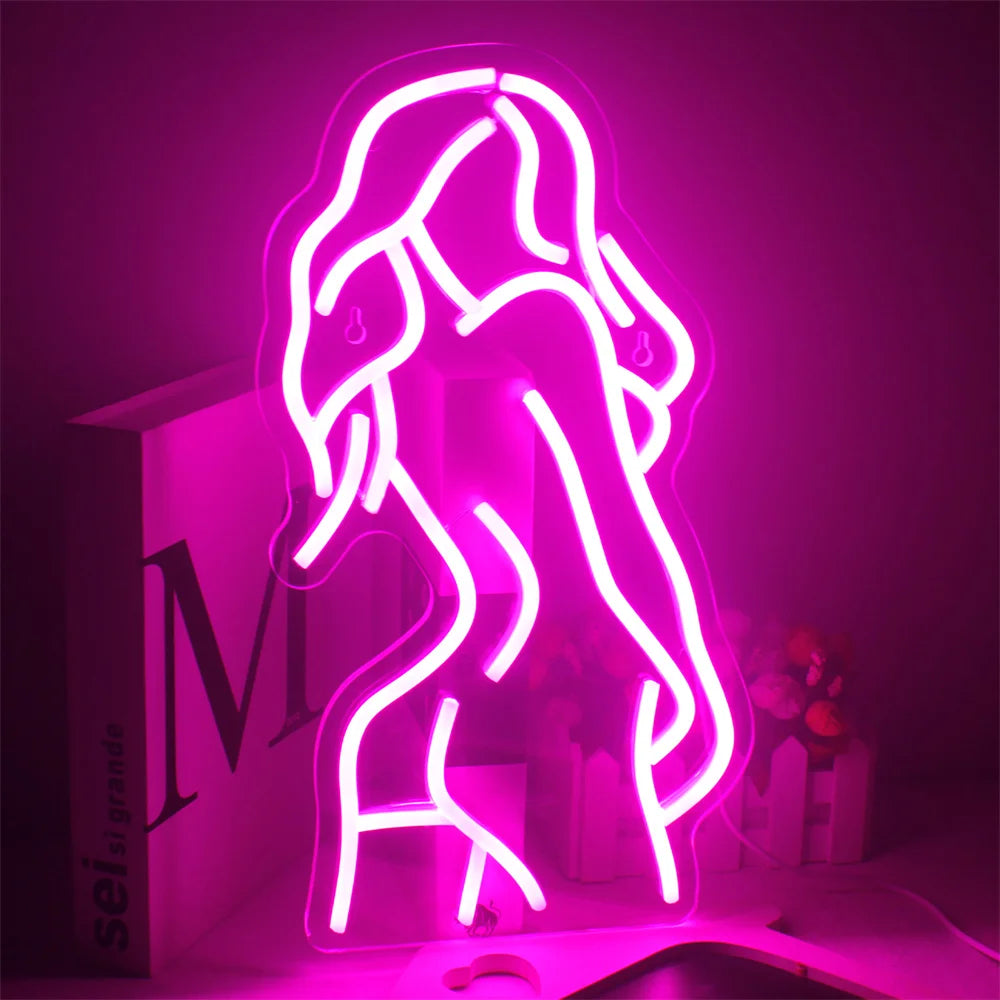 Pink Lady Wine Neon Sign