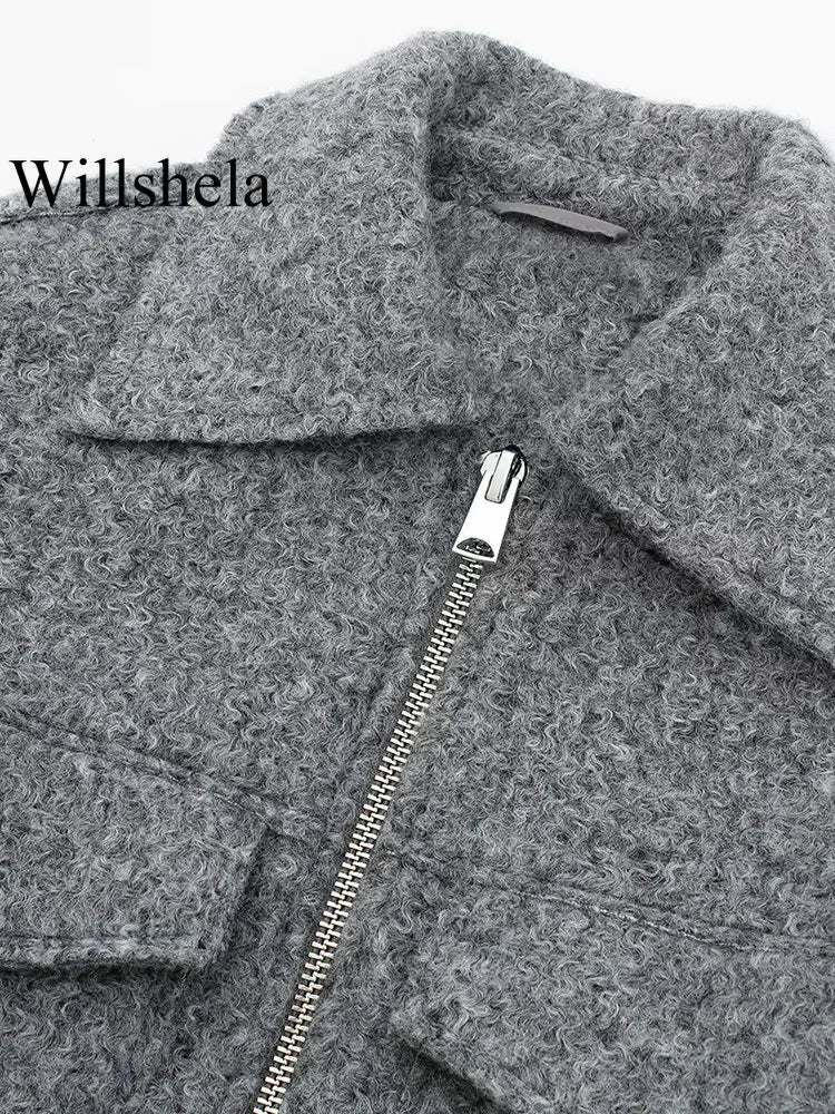 Willshela: Front Zipper Jacket